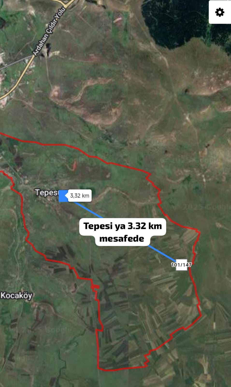ARDAHAN MERKEZ TEPESU KÖYÜ SATILIK ARSA 